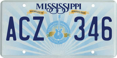 MS license plate ACZ346