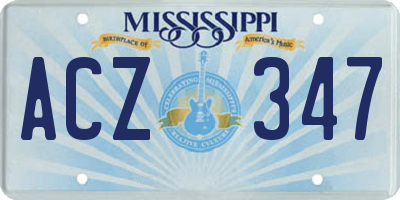 MS license plate ACZ347