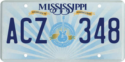 MS license plate ACZ348