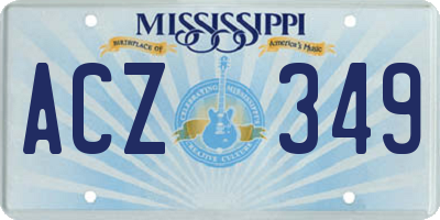 MS license plate ACZ349