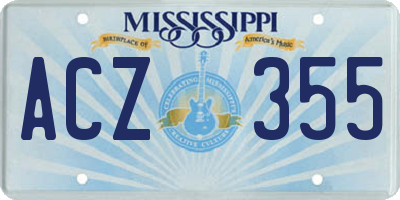 MS license plate ACZ355