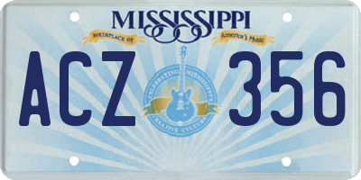 MS license plate ACZ356