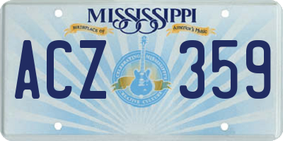 MS license plate ACZ359