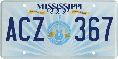 MS license plate ACZ367