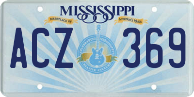 MS license plate ACZ369