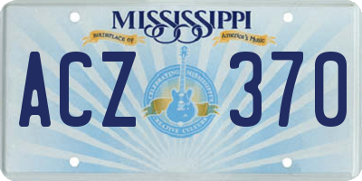 MS license plate ACZ370