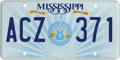 MS license plate ACZ371