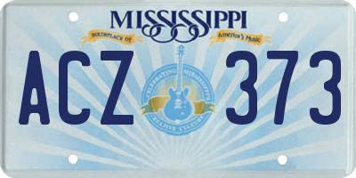 MS license plate ACZ373