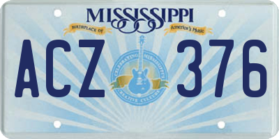 MS license plate ACZ376