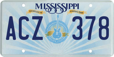 MS license plate ACZ378