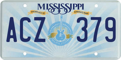 MS license plate ACZ379