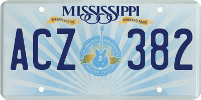 MS license plate ACZ382