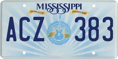 MS license plate ACZ383