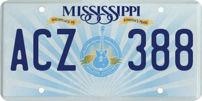 MS license plate ACZ388