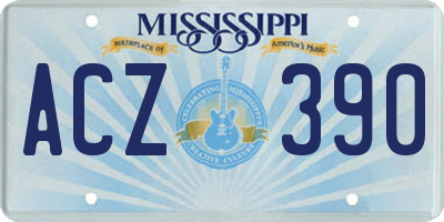 MS license plate ACZ390