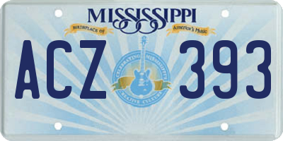 MS license plate ACZ393