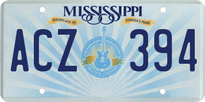 MS license plate ACZ394