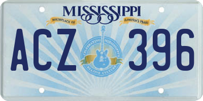 MS license plate ACZ396