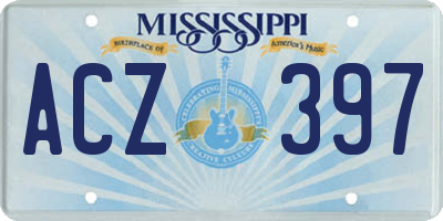 MS license plate ACZ397