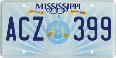 MS license plate ACZ399