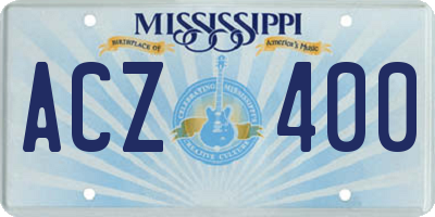 MS license plate ACZ400