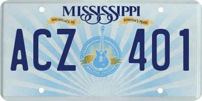 MS license plate ACZ401