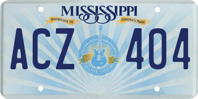MS license plate ACZ404