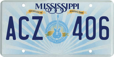 MS license plate ACZ406