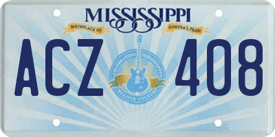 MS license plate ACZ408