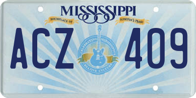 MS license plate ACZ409