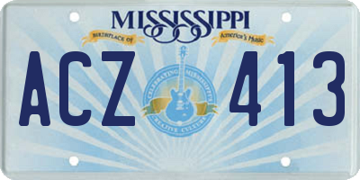 MS license plate ACZ413