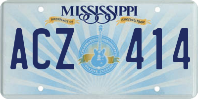 MS license plate ACZ414