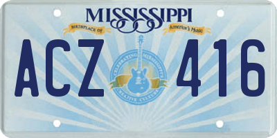 MS license plate ACZ416