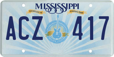 MS license plate ACZ417