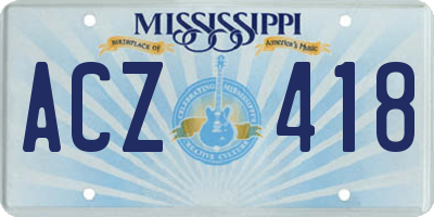 MS license plate ACZ418