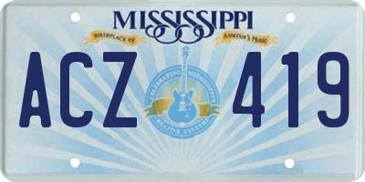 MS license plate ACZ419