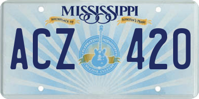 MS license plate ACZ420