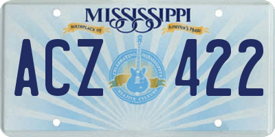 MS license plate ACZ422