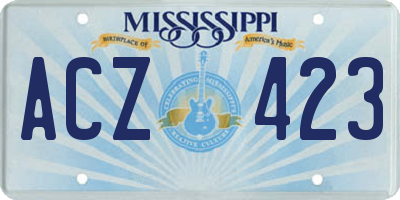 MS license plate ACZ423