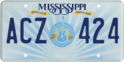 MS license plate ACZ424