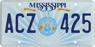 MS license plate ACZ425