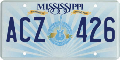 MS license plate ACZ426