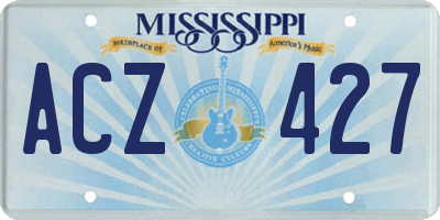 MS license plate ACZ427
