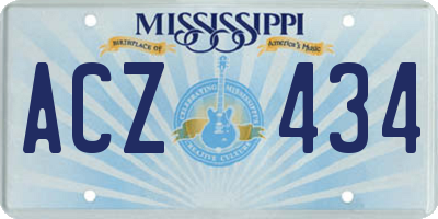 MS license plate ACZ434