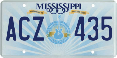 MS license plate ACZ435