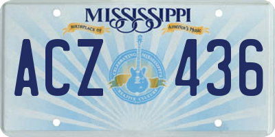MS license plate ACZ436