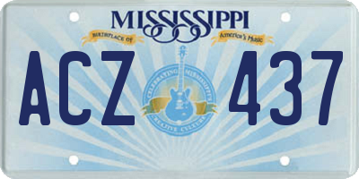MS license plate ACZ437