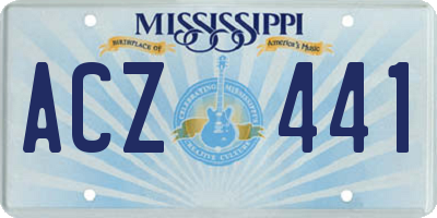 MS license plate ACZ441