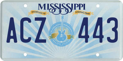 MS license plate ACZ443