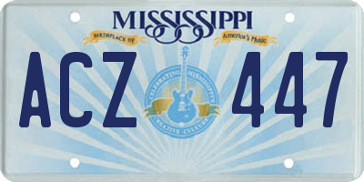 MS license plate ACZ447